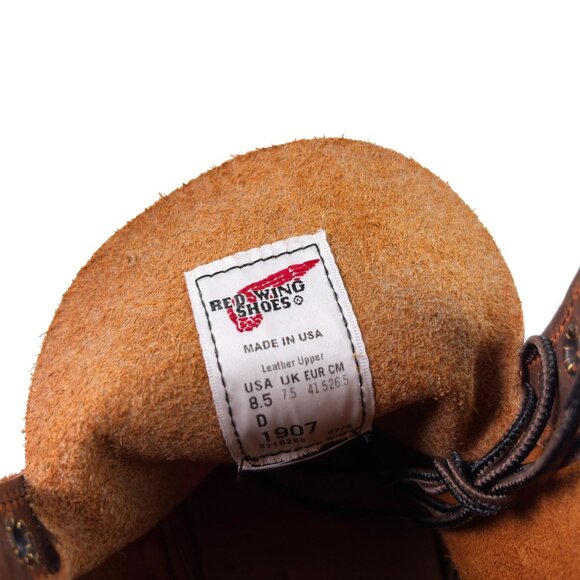 Red Wing 1907 Classic Moc 6-Inch Boots 8.5 D Copper Rough & Tough Made In USA - Picture 9 of 12